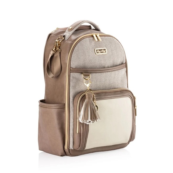 Itzy Ritzy Tan and Cream Backpack Vanilla Latte Boss Large Diaper Bag. Unopened - Picture 1 of 5